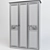 Inna Three-Door Wooden Wardrobe 3D model small image 2