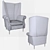 Luxury Chesterfield Leather Armchair 3D model small image 3