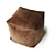 Elegant Leather Ottoman 3D model small image 1