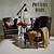 Thatcher Wingback Leather Chair - Pottery Barn Set 3D model small image 1