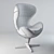 Vintage Leather Swivel Chair 3D model small image 3