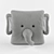 Cuddly Henry Elephant Plush Pillow 3D model small image 1
