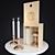 Copper Candle Decor Set 3D model small image 3