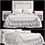 Elegant Bed Set with Ruffled Cover 3D model small image 1