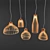 Rustic Wooden Chandelier 3D model small image 1