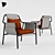 Sleek Steel Lounge Chair 3D model small image 1