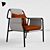 Sleek Steel Lounge Chair 3D model small image 2