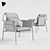 Sleek Steel Lounge Chair 3D model small image 3