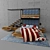 Loft-inspired Children's 2 Bunk Bed 3D model small image 1