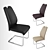 Sleek "Toyo" Chair - Leather & Chrome 3D model small image 1