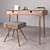 Walnut Stool & Board Desk 3D model small image 1