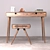 Walnut Stool & Board Desk 3D model small image 2