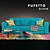 Pufetto Sofa Bed 1500x1950 - 2400x1070x900 mm 3D model small image 1