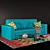 Pufetto Sofa Bed 1500x1950 - 2400x1070x900 mm 3D model small image 2