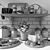 Kitchen Delights: Floral Pot, Pumpkin Soup, Spices & More 3D model small image 3