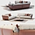 Modern Living Set: Sofa, Coffee Table, Carpet & Decor 3D model small image 1