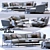 Modern LENNOX Sofa and KYO Armchair Set 3D model small image 1