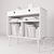 Sleek White Credenza with Drawer 3D model small image 3