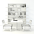 Riva 1920 Furniture Set: Chair, Table, Bookcase 3D model small image 3