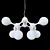 Modern Hanging Chandelier with White Glass Shades 3D model small image 1