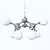 Modern Hanging Chandelier with White Glass Shades 3D model small image 2