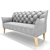 Beaudan Modern 2 Seater Sofa 3D model small image 1