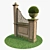 Elegant Pergola Set with Moss 3D model small image 1