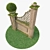 Elegant Pergola Set with Moss 3D model small image 2