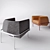 Modern Metal and Fabric Chandigarh Armchair 3D model small image 2