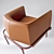 Modern Metal and Fabric Chandigarh Armchair 3D model small image 3