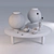 Elegant Pure White Ceramic Vases 3D model small image 3