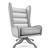 West Elm Cobb Swivel Wing Chair - Gray 3D model small image 3