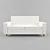 Modern White Fabric Sofa 3D model small image 1