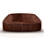 Luxury Brown Leather Sofa 3D model small image 2