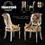 Luxury Louis XVI Dining Chairs 3D model small image 1