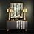 Golden Glow Cupboard Set with Lamps 3D model small image 1