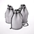 Elegant Leather Drawstring Bag 3D model small image 3