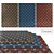 Chic Checkered Carpets: 4 Color Options 3D model small image 1