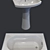 Luxury Bathroom Plumbing Set 3D model small image 2