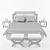 Luxury Bed Puffs by Roy Bosh 3D model small image 2