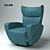 Luxurious KLER OPUS Armchair w120 3D model small image 1