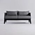 E7 Modern Steel and Ash Wood Sofa 3D model small image 2