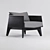 E6 Metal and Wood Lounge Chair 3D model small image 1