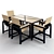 Industrial Dining Set 3D model small image 2