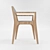 Cozy Oak Veneer Chair with Felt Upholstery 3D model small image 2
