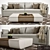 Luxury Living: Holly Hunt Ville Sofa & Oasis Cocktail Table 3D model small image 1