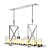 Elegant Summit Chandelier: Polished Steel & Glass 3D model small image 1