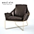 Origami Leather Lounge Chair - West Elm 3D model small image 1