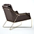 Origami Leather Lounge Chair - West Elm 3D model small image 2