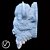 Bison Plaster Head Sculpture 3D model small image 3